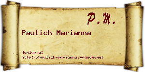 Paulich Marianna névjegykártya